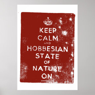 Hobbes Houtsnede, Blijf Kalme Staat van de Natuur, Poster