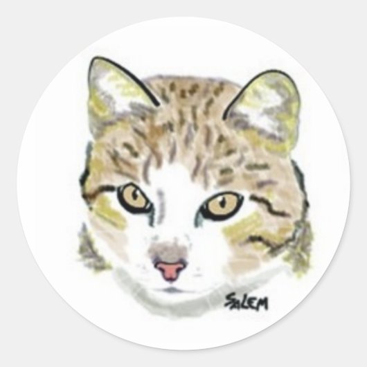 Hobbes Ronde Sticker (Voorkant)