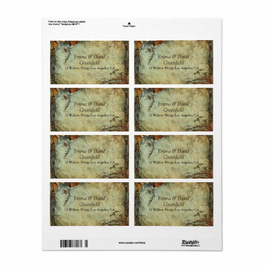 Hobbiton Haven Wedding Etiket (Full Sheet)