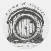 Hobbiton Haven Wedding Ronde Sticker (Voorkant)