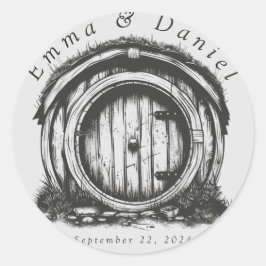 Hobbiton Haven Wedding Ronde Sticker