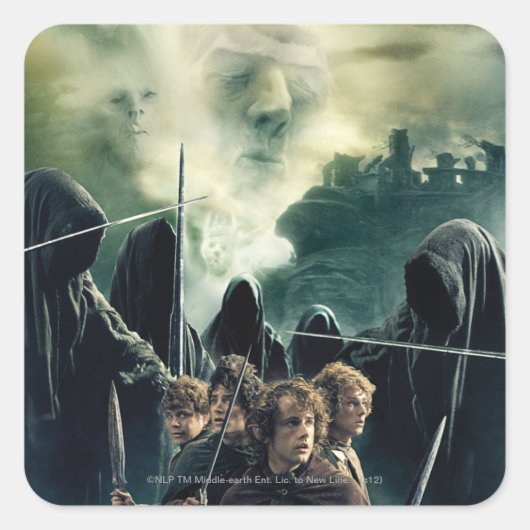 Hobbits Klaar om te vechten Vierkante Sticker (Voorkant)