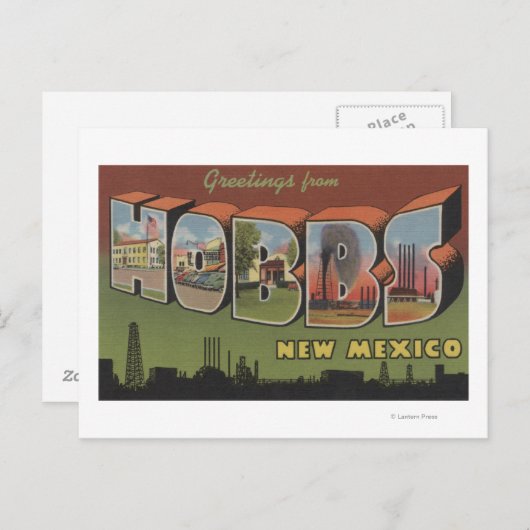 Hobbs, New Mexico - grote letterscènes Briefkaart (Voorkant / Achterkant)