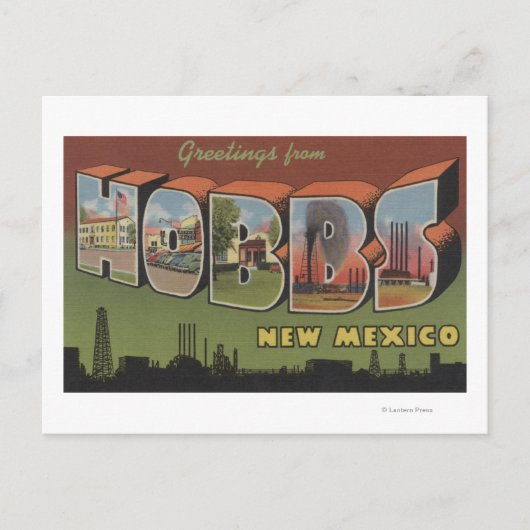 Hobbs, New Mexico - grote letterscènes Briefkaart (Voorkant)