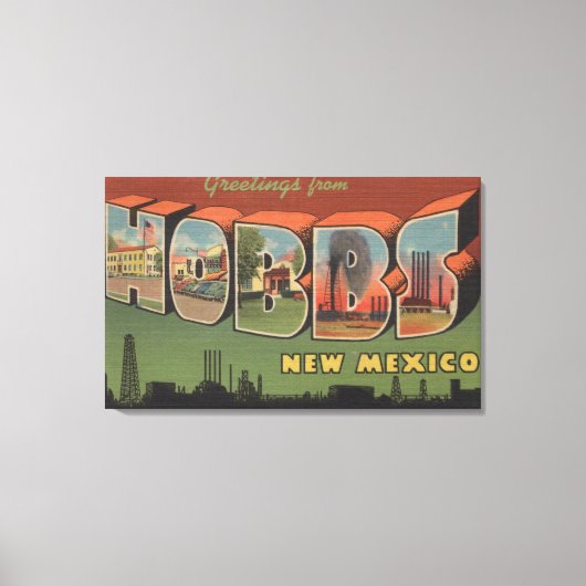 Hobbs, New Mexico - grote letterscènes Canvas Afdruk (Voorkant)
