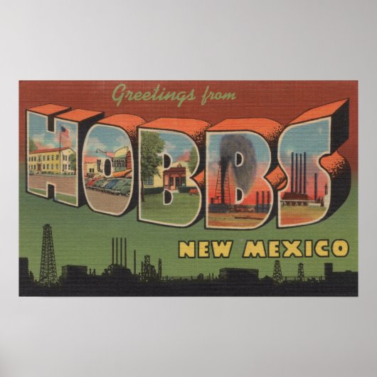 Hobbs, New Mexico - grote letterscènes Poster (Voorkant)