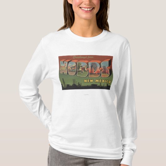 Hobbs, New Mexico - Large Letter Scenes 2 T-shirt (Voorkant)