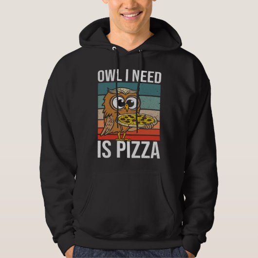 Hobby Chef Wildlife Owls Ironic Pizza Chef Hoodie (Voorkant)
