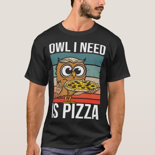 Hobby Chef Wildlife Owls Ironic Pizza Chef T-shirt (Voorkant)