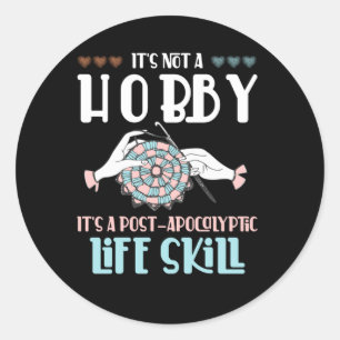 Hobby Crafting Yarn Lover Ronde Sticker