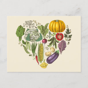 Hobby Garden Vegetable Growing Heart Briefkaart