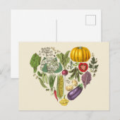 Hobby Garden Vegetable Growing Heart Briefkaart (Voorkant / Achterkant)