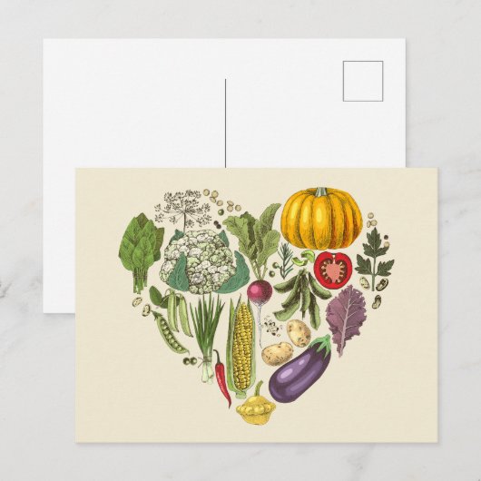 Hobby Garden Vegetable Growing Heart Briefkaart (Voorkant / Achterkant)