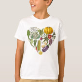 Hobby Garden Vegetable Growing Heart T-shirt (Voorkant)
