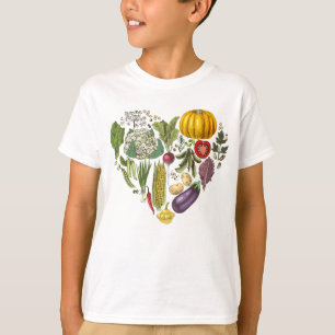 Hobby Garden Vegetable Growing Heart T-shirt