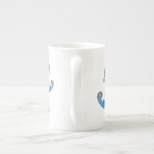 Hobby horse whimsy waterverf blue name porselein kop (Achterkant)