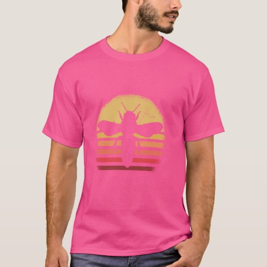Hobby imker retro zonsondergang ontwerp t-shirt (Voorkant)
