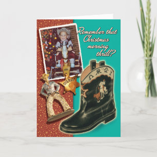  Hobby Paard Cowboy Retro Kerst Kaart