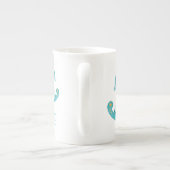 Hobby paard grillige waterverf aqua aangepaste naa porselein kop (Achterkant)