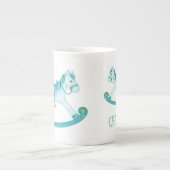 Hobby paard grillige waterverf aqua aangepaste naa porselein kop (Voorkant)