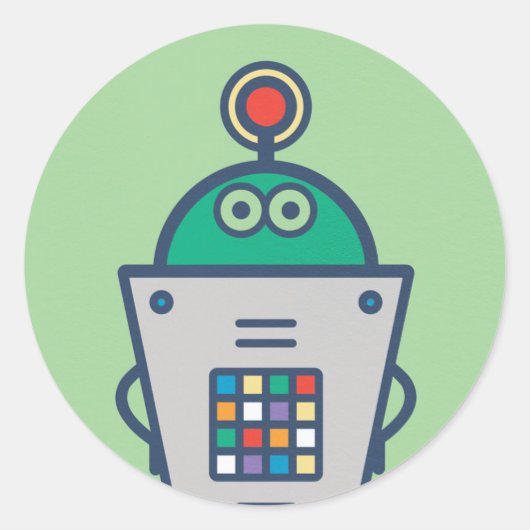 Hobby Robots AI Ronde Sticker (Voorkant)