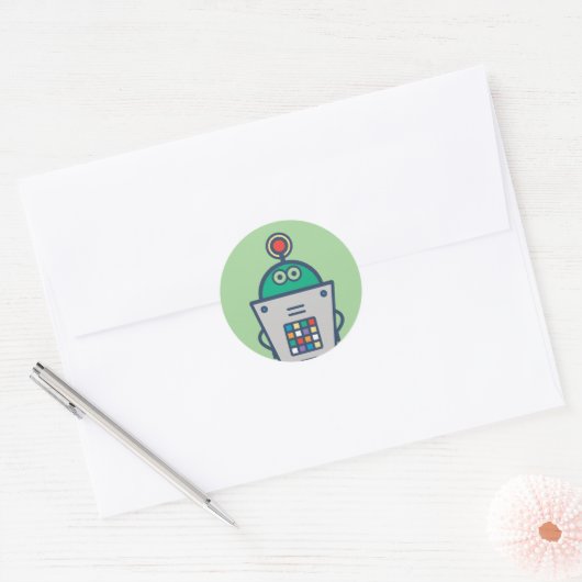 Hobby Robots AI Ronde Sticker (Envelop)