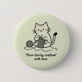 Hobbyist Kitten Knitting Rosy Cheeks Cozy Vibes Ronde Button 5,7 Cm