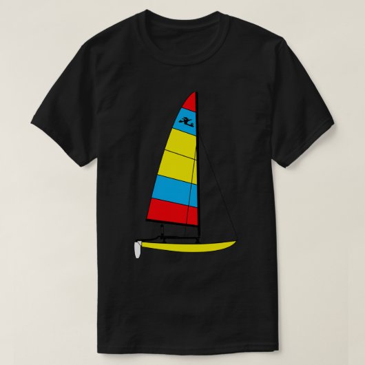 Hobie 14 Catamaran Sailboat Yellow T-shirt (Design voorkant)