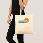  Hobie Beach Retro 80's Shark Fin Sunset Tote Bag (Voorkant (product))