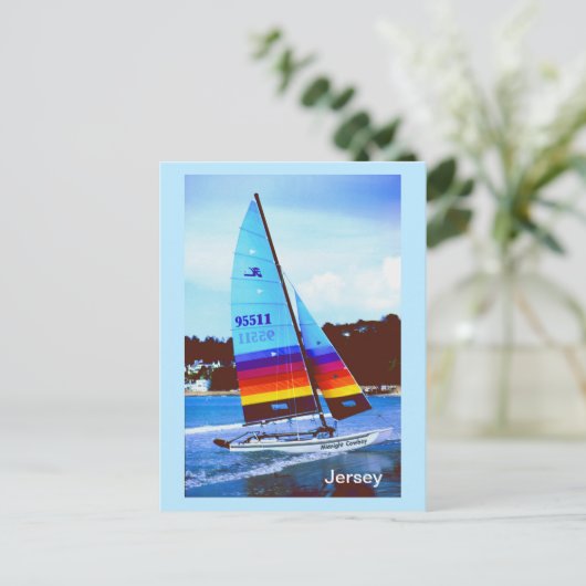 Hobie-boot op Jersey Briefkaart (Staand voorkant)