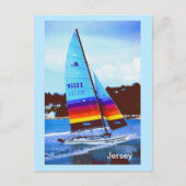 Hobie-boot op Jersey Briefkaart (Voorkant)