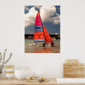 Hobie catamaran klaar om te varen poster (Keuken)