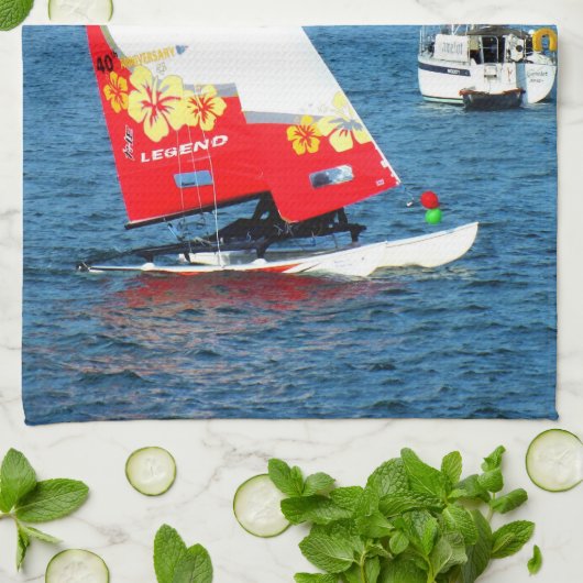 Hobie kat zeilboot theedoek (Gevouwen)