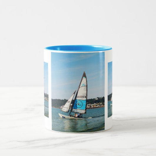 Hobie kat zeilboten tweekleurige koffiemok (Center)