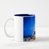 HOBIE-VANGSTEN IN JERSEY TWEEKLEURIGE KOFFIEMOK (Links)