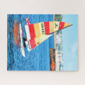 Hobie zeilboot op Jersey Legpuzzel (Horizontaal)