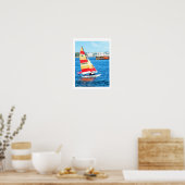 Hobie-zeilboot op Jersey Poster (Keuken)