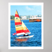 Hobie-zeilboot op Jersey Poster (Voorkant)