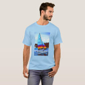 Hobie-zeilboot op Jersey T-shirt (Voorkant volledig)