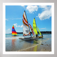 Hobie zeilboten op Jersey