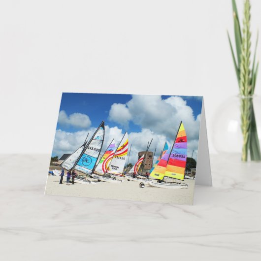 Hobies op het strand feestdagen kaart (Voorkant)