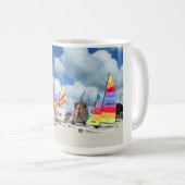 Hobies op het strand in Jersey Koffiemok (Voorkant rechts)