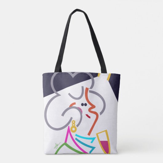 Hobnob moderne Abstracte kunst Canvas tas (Achterkant)