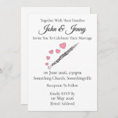 Hobo bruiloft uitnodiging hoboïst Woodwind muzikan (Voorkant / Achterkant)