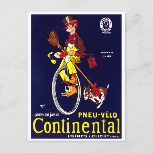 Hobo en hond op de fiets briefkaart (Voorkant)