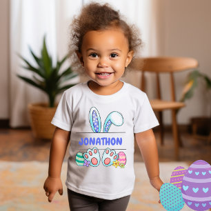 Hobo Happy Pasen Jongen Konijn Naam Peuter T-shirt