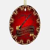 Hobo ~ Muziekscroll ~ Prettig kerstfeest ~ * ~ Keramisch Ornament (Rechts)