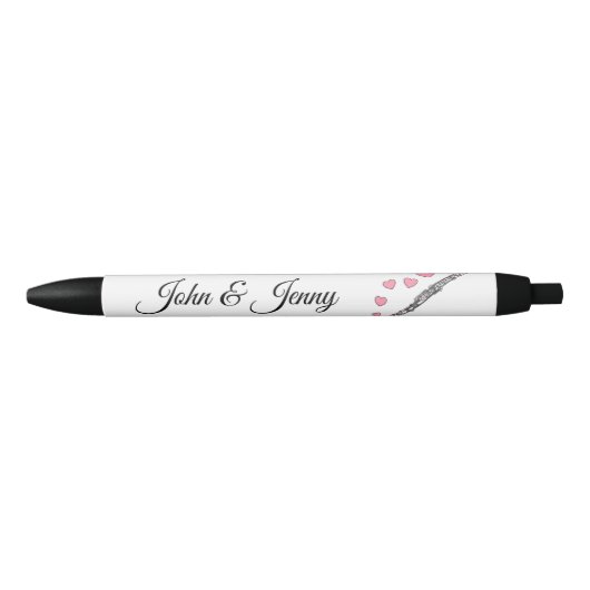 Hobo Muzikant Custom Wedding Favoriet Gift Zwarte Inkt Pen (Voorkant)