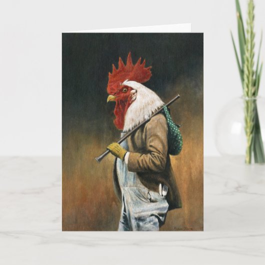 Hobo Rooster Greetings Card Kaart (Voorkant)