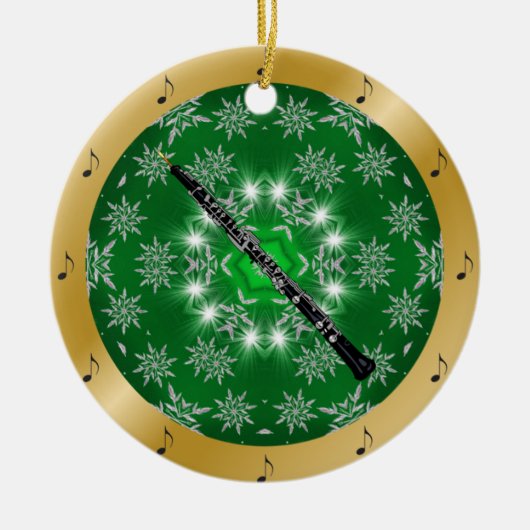 Hobo ~ Zilver ~ Groen ~ Goud ~ Kerstmis ~ Keramisch Ornament (Voorkant)
